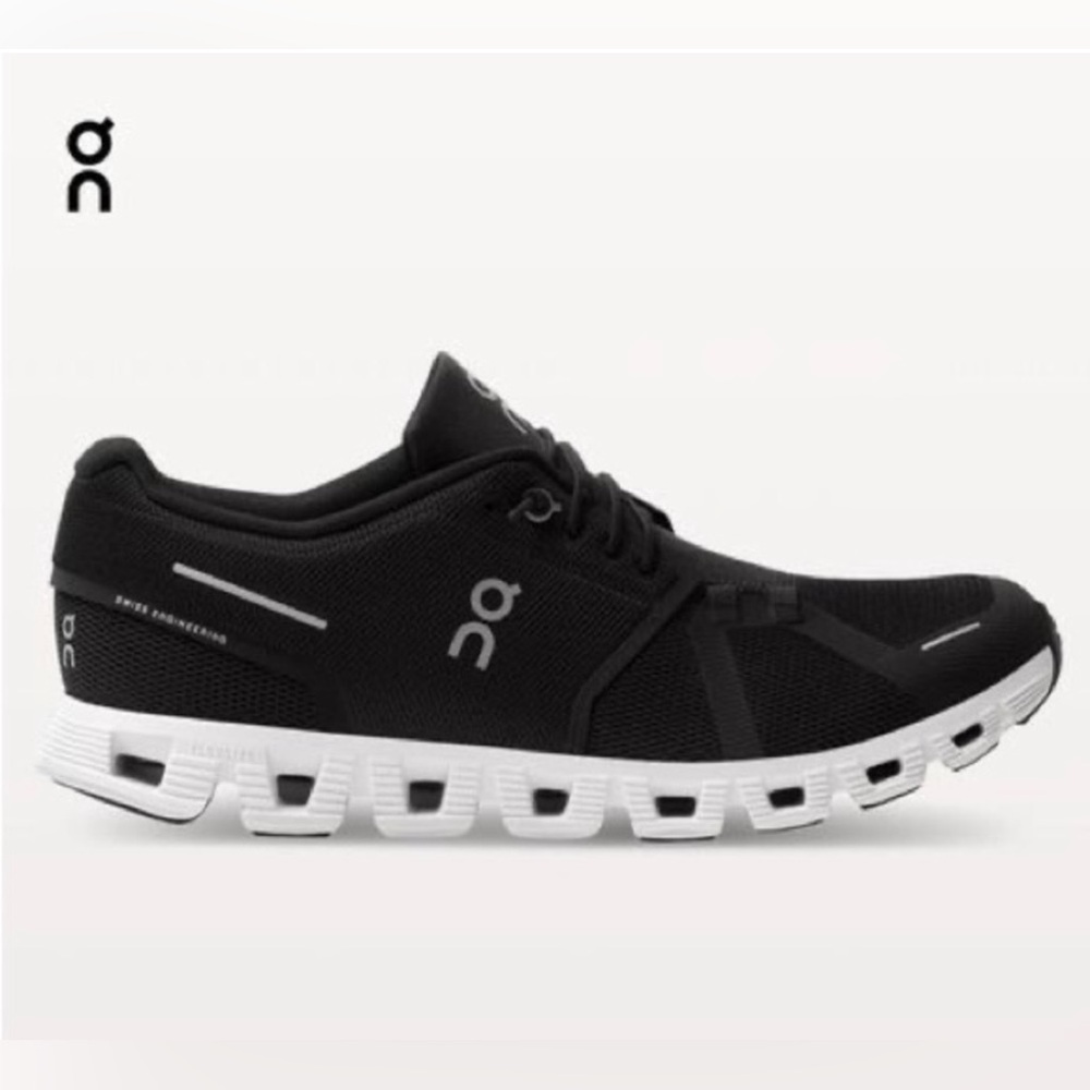 On Running Black and White Cloud Running Shoes